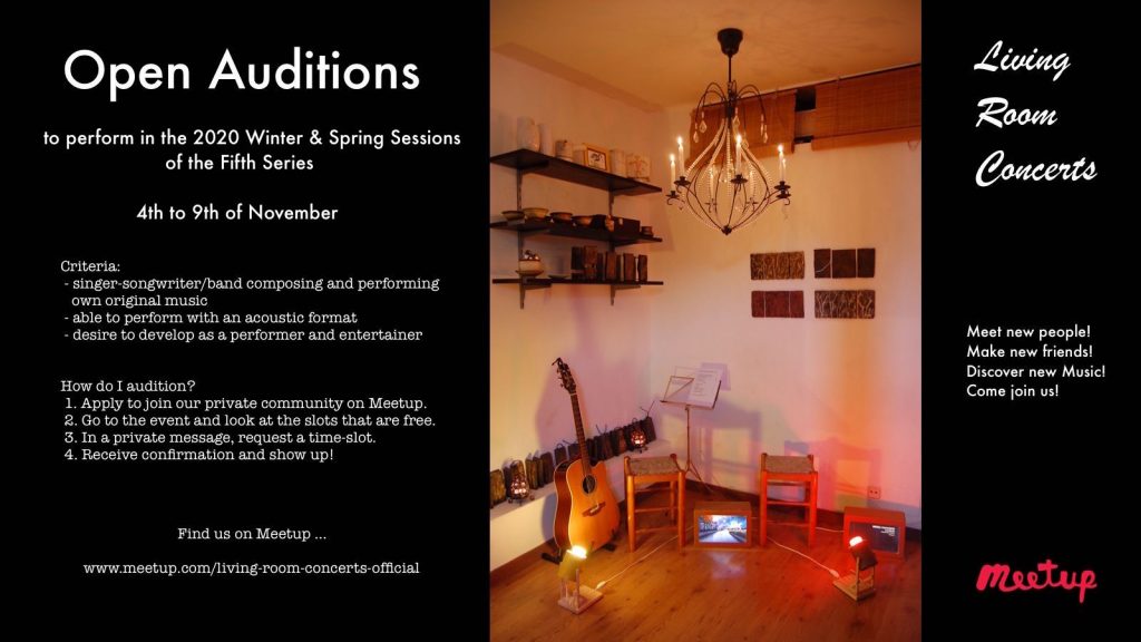 Open Auditions - Winter & Spring Session of the Fifth Series - Living Room Concerts